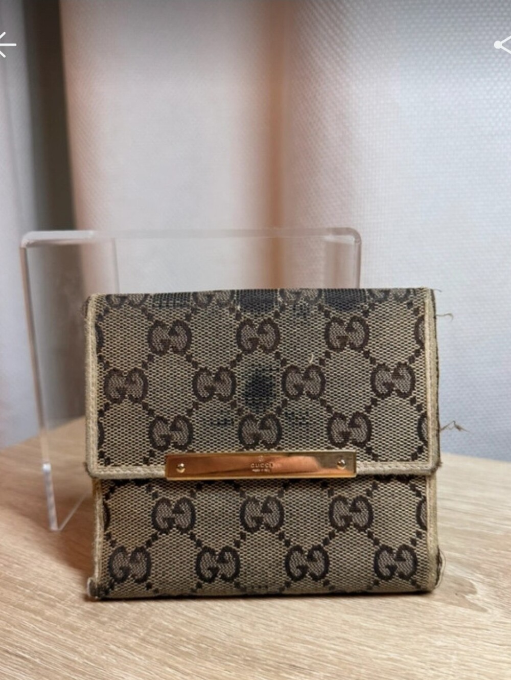 Vintage Gucci GG Canvas Compact Tri-Fold Wallet